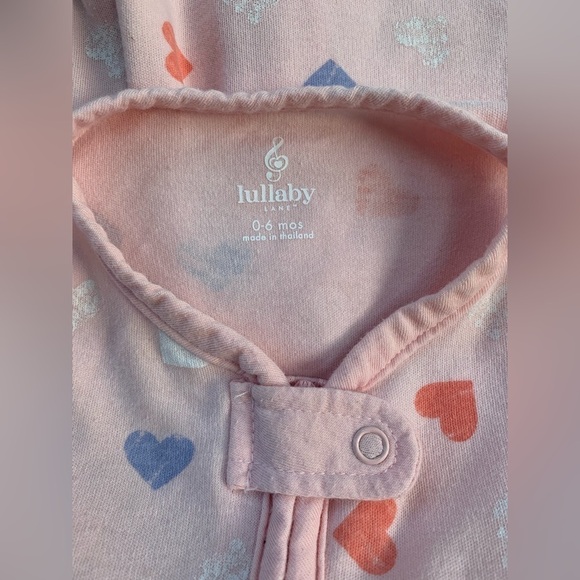 Lullaby Lane 0-6 Months Pink Sleep Sack with Hearts - Picture 3 of 5